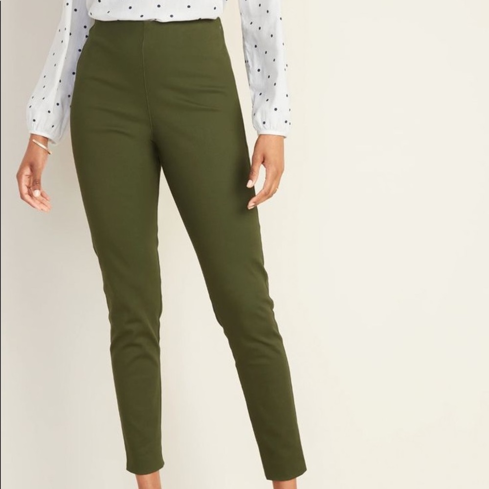 Old Navy matcha green high rise super skinny ankle pants